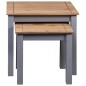 vidaXL Satztische 2 Stk. Grau Massivholz Panama-Kiefer vidaXL Satztische 2 Stk. Grau Massivholz Panama-Kiefer