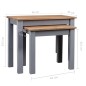 vidaXL Satztische 2 Stk. Grau Massivholz Panama-Kiefer vidaXL Satztische 2 Stk. Grau Massivholz Panama-Kiefer
