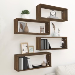 vidaXL Würfelregale 4 Stk. Braun Eiche 60x15x23 cm Holzwerkstoff