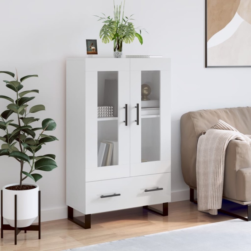 vidaXL Highboard Hochglanz-Weiß 69,5x31x115 cm Holzwerkstoff vidaXL Highboard Hochglanz-Weiß 69,5x31x115 cm Holzwerkstoff