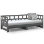 vidaXL Tagesbett Ausziehbar Grau Massivholz Kiefer 2x(80x200) cm vidaXL Tagesbett Ausziehbar Grau Massivholz Kiefer 2x(80x200) cm
