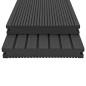 WPC Massive Terrassendielen mit Zubehör 25 m² 4 m Schwarz WPC Massive Terrassendielen mit Zubehör 25 m² 4 m Schwarz