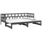 vidaXL Tagesbett Ausziehbar Grau Massivholz Kiefer 2x(90x190) cm vidaXL Tagesbett Ausziehbar Grau Massivholz Kiefer 2x(90x190) cm