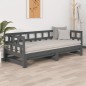 vidaXL Tagesbett Ausziehbar Grau Massivholz Kiefer 2x(90x190) cm vidaXL Tagesbett Ausziehbar Grau Massivholz Kiefer 2x(90x190) cm