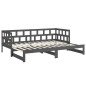 vidaXL Tagesbett Ausziehbar Grau Massivholz Kiefer 2x(90x190) cm vidaXL Tagesbett Ausziehbar Grau Massivholz Kiefer 2x(90x190) cm