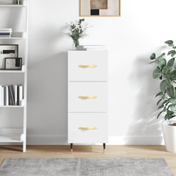 vidaXL Sideboard Hochglanz-Weiß 34,5x34x90 cm Holzwerkstoff