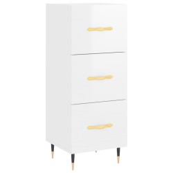 vidaXL Sideboard Hochglanz-Weiß 34,5x34x90 cm Holzwerkstoff