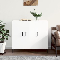 vidaXL Sideboard Hochglanz-Weiß 90x34x80 cm Holzwerkstoff