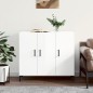 vidaXL Sideboard Hochglanz-Weiß 90x34x80 cm Holzwerkstoff vidaXL Sideboard Hochglanz-Weiß 90x34x80 cm Holzwerkstoff