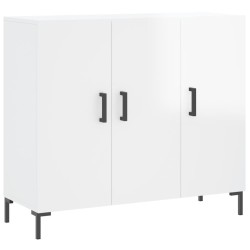 vidaXL Sideboard Hochglanz-Weiß 90x34x80 cm Holzwerkstoff