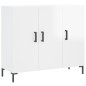 vidaXL Sideboard Hochglanz-Weiß 90x34x80 cm Holzwerkstoff vidaXL Sideboard Hochglanz-Weiß 90x34x80 cm Holzwerkstoff