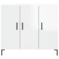 vidaXL Sideboard Hochglanz-Weiß 90x34x80 cm Holzwerkstoff vidaXL Sideboard Hochglanz-Weiß 90x34x80 cm Holzwerkstoff