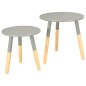 vidaXL Beistelltische 2 Stk. Grau Kiefer Massivholz vidaXL Beistelltische 2 Stk. Grau Kiefer Massivholz
