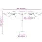 vidaXL Doppelsonnenschirm Anthrazit 449x245 cm vidaXL Doppelsonnenschirm Anthrazit 449x245 cm