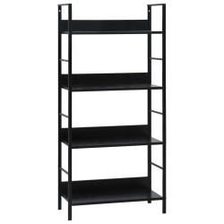 vidaXL Bücherregal 4 Regalböden Schwarz 60×27,6×124,5 cm Holzwerkstoff