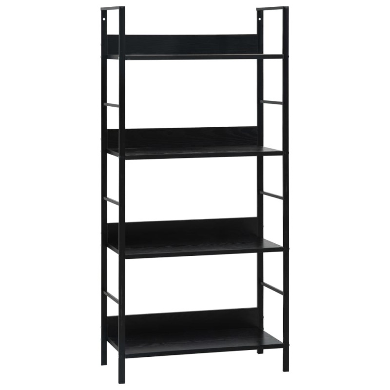 vidaXL Bücherregal 4 Regalböden Schwarz 60×27,6×124,5 cm Holzwerkstoff vidaXL Bücherregal 4 Regalböden Schwarz 60×27,6×124,5 cm Holzwerkstoff