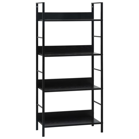 vidaXL Bücherregal 4 Regalböden Schwarz 60×27,6×124,5 cm Holzwerkstoff