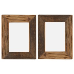 vidaXL Bilderrahmen 2 Stk. 25x30 cm Massives Altholz und Glas