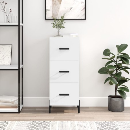 vidaXL Sideboard Hochglanz-Weiß 34,5x34x90 cm Holzwerkstoff