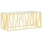 vidaXL Couchtisch 110x45x45 cm Edelstahl und Glas vidaXL Couchtisch 110x45x45 cm Edelstahl und Glas