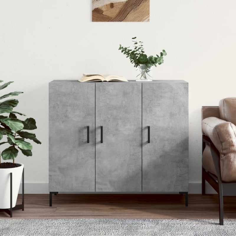 vidaXL Sideboard Betongrau 90x34x80 cm Holzwerkstoff vidaXL Sideboard Betongrau 90x34x80 cm Holzwerkstoff