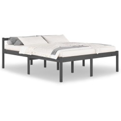 vidaXL Massivholzbett Grau Kiefer 160x200 cm