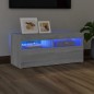 vidaXL TV-Schrank mit LED-Leuchten Grau Sonoma 90x35x40 cm vidaXL TV-Schrank mit LED-Leuchten Grau Sonoma 90x35x40 cm