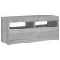 vidaXL TV-Schrank mit LED-Leuchten Grau Sonoma 90x35x40 cm vidaXL TV-Schrank mit LED-Leuchten Grau Sonoma 90x35x40 cm