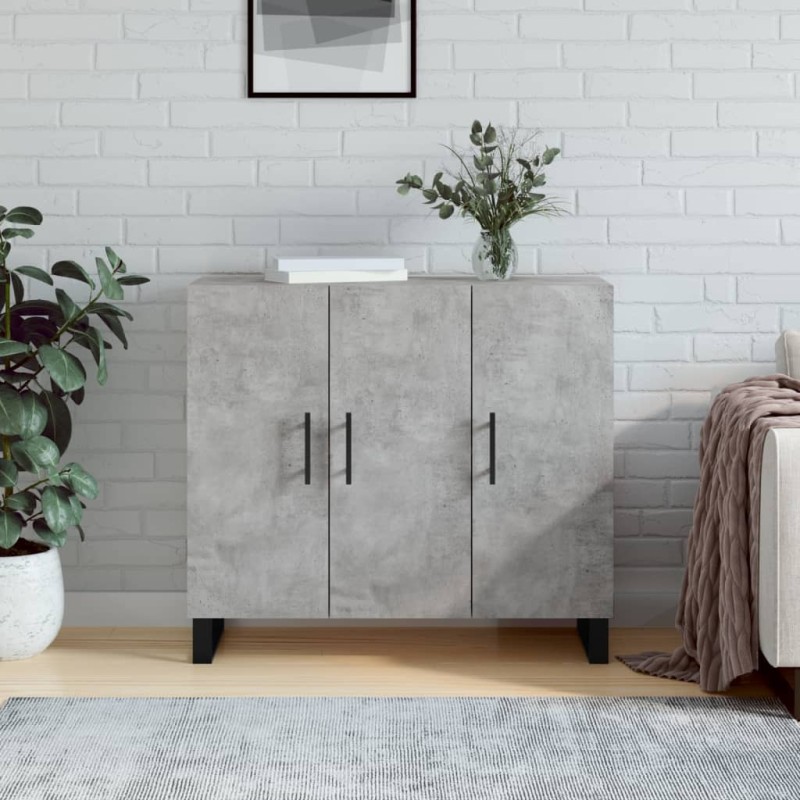 vidaXL Sideboard Betongrau 90x34x80 cm Holzwerkstoff vidaXL Sideboard Betongrau 90x34x80 cm Holzwerkstoff