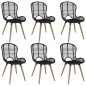 Esszimmerstühle 6 Stk. Natur Rattan Schwarz Esszimmerstühle 6 Stk. Natur Rattan Schwarz