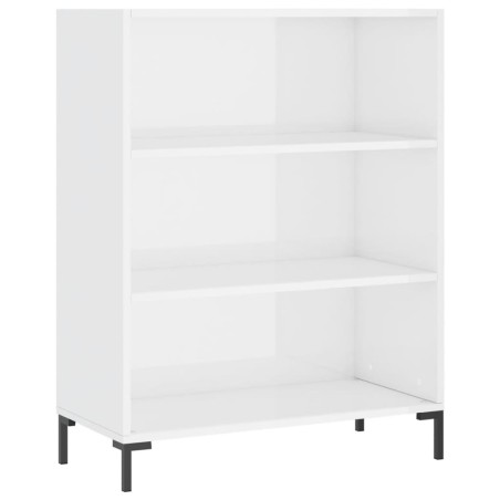 vidaXL Bücherregal Hochglanz-Weiß 69,5x32,5x90 cm Holzwerkstoff