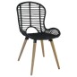 Esszimmerstühle 6 Stk. Natur Rattan Schwarz Esszimmerstühle 6 Stk. Natur Rattan Schwarz