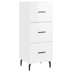 vidaXL Sideboard Hochglanz-Weiß 34,5x34x90 cm Holzwerkstoff