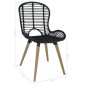 Esszimmerstühle 6 Stk. Natur Rattan Schwarz Esszimmerstühle 6 Stk. Natur Rattan Schwarz
