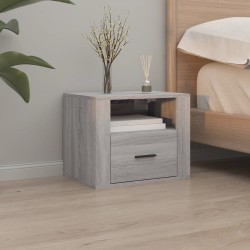 vidaXL Wand-Nachttisch Grau Sonoma 50x36x40 cm