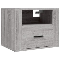 vidaXL Wand-Nachttisch Grau Sonoma 50x36x40 cm