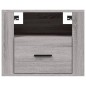 vidaXL Wand-Nachttisch Grau Sonoma 50x36x40 cm