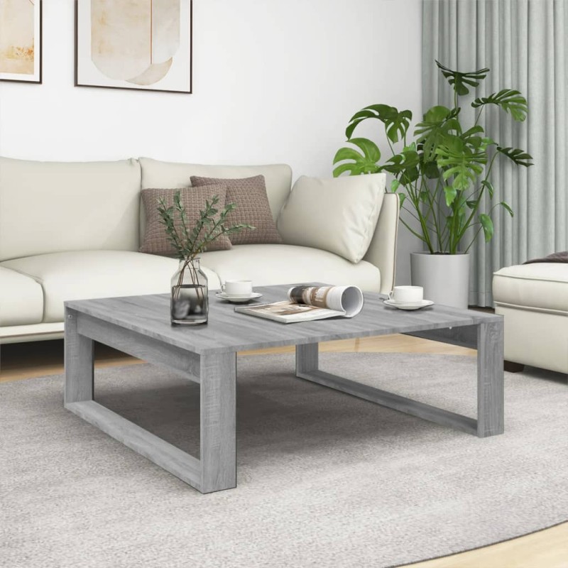 vidaXL Couchtisch Grau Sonoma 100x100x35 cm Holzwerkstoff vidaXL Couchtisch Grau Sonoma 100x100x35 cm Holzwerkstoff
