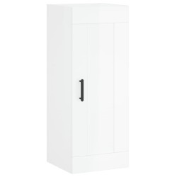 vidaXL Wandschrank Hochglanz-Weiß 34,5x34x90 cm Holzwerkstoff