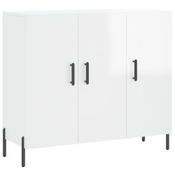 vidaXL Sideboard Hochglanz-Weiß 90x34x80 cm Holzwerkstoff