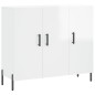 vidaXL Sideboard Hochglanz-Weiß 90x34x80 cm Holzwerkstoff vidaXL Sideboard Hochglanz-Weiß 90x34x80 cm Holzwerkstoff