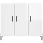 vidaXL Sideboard Hochglanz-Weiß 90x34x80 cm Holzwerkstoff vidaXL Sideboard Hochglanz-Weiß 90x34x80 cm Holzwerkstoff
