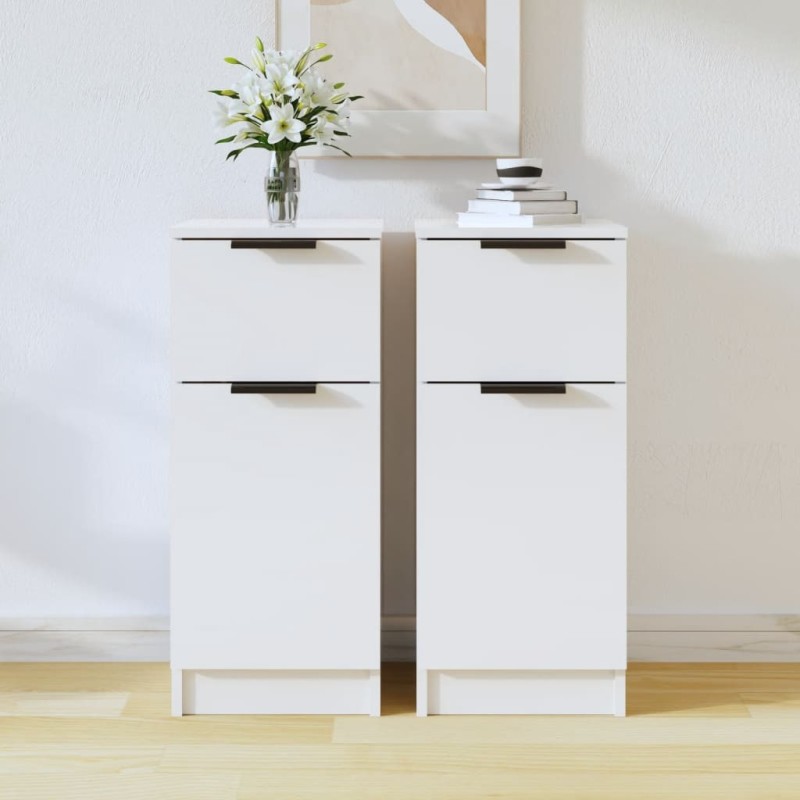 vidaXL Sideboards 2 Stk. Hochglanz-Weiß 30x30x70 cm Holzwerkstoff vidaXL Sideboards 2 Stk. Hochglanz-Weiß 30x30x70 cm Holzwerkstoff