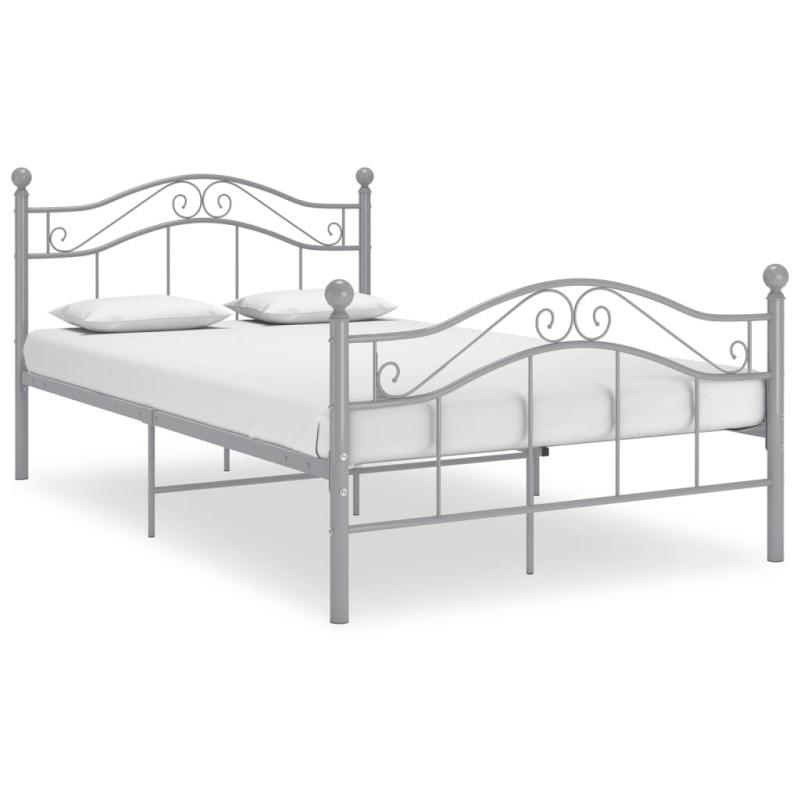 vidaXL Bett Grau Metall 120x200 cm vidaXL Bett Grau Metall 120x200 cm