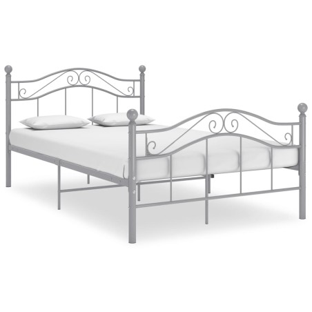 vidaXL Bett Grau Metall 120x200 cm