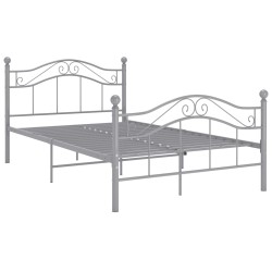 vidaXL Bett Grau Metall 120x200 cm