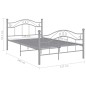 vidaXL Bett Grau Metall 120x200 cm vidaXL Bett Grau Metall 120x200 cm