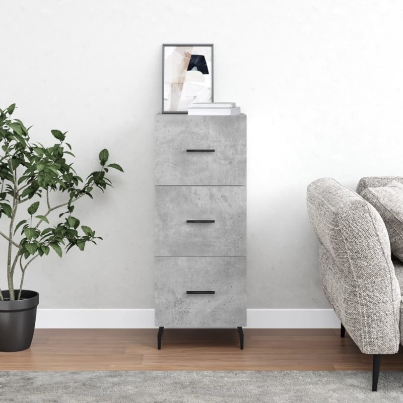 vidaXL Sideboard Betongrau 34,5x34x90 cm Holzwerkstoff vidaXL Sideboard Betongrau 34,5x34x90 cm Holzwerkstoff