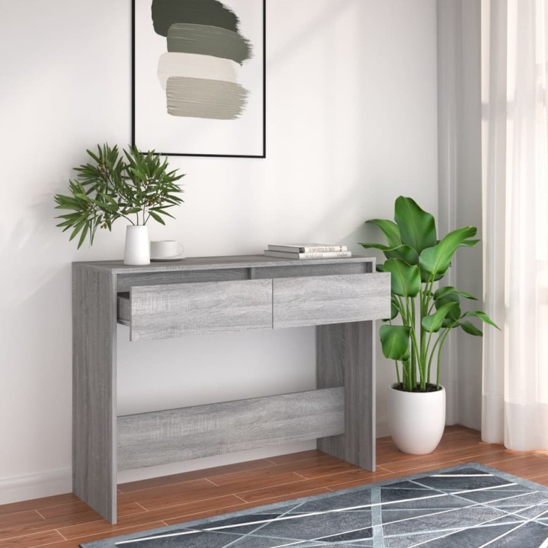 vidaXL Konsolentisch Grau Sonoma 100x35x76,5 cm Holzwerkstoff vidaXL Konsolentisch Grau Sonoma 100x35x76,5 cm Holzwerkstoff