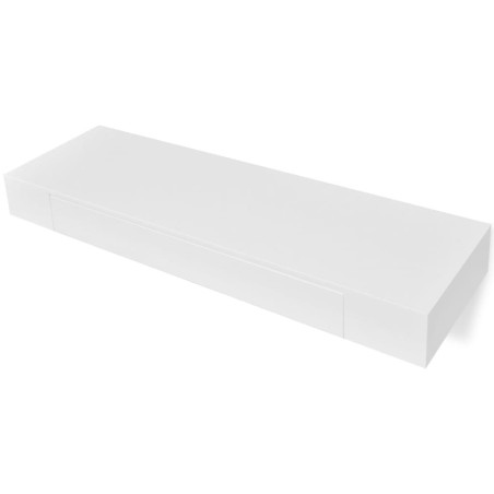 vidaXL Wandregal Hängeregal mit Schubladen 2 Stk. Weiß 80 cm 